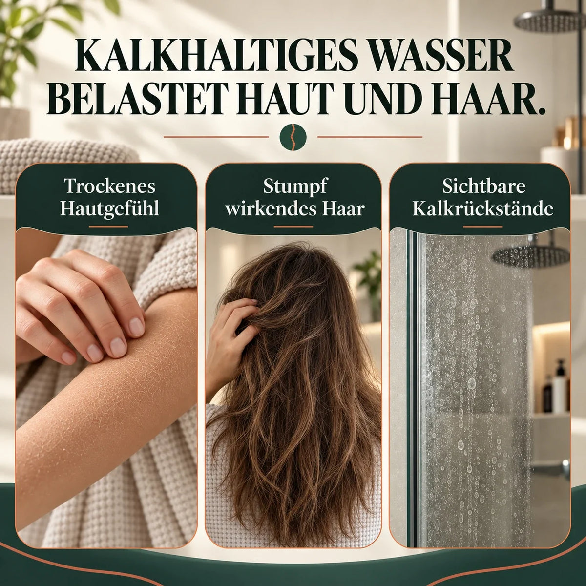 Kalkhaltiges Wasser belastet Haut und Haar