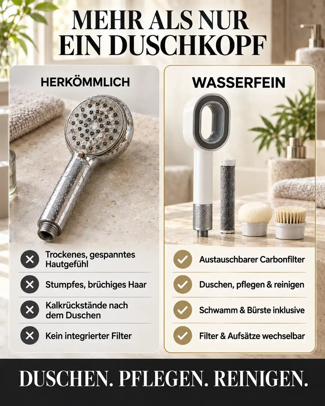 Duschkopf im Badezimmer