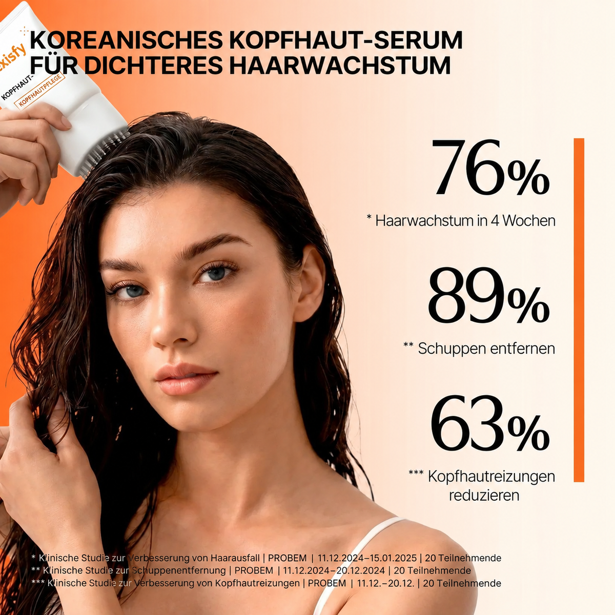 Kopfhaut-Serum – deutsche Angaben zur Pflege und zur Herstellerstudie