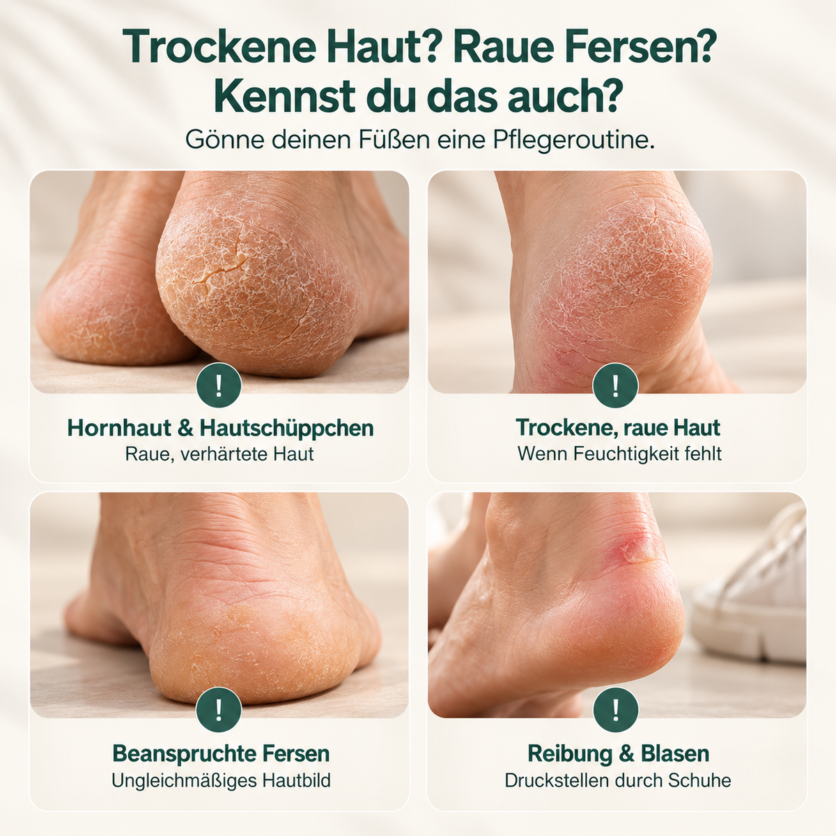 Fußpflege bei trockener Haut, Hornhaut und rauen Fersen