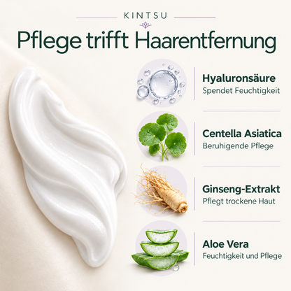 Pflege-Inhaltsstoffe: Hyaluronsäure, Centella Asiatica, Ginseng-Extrakt und Aloe Vera